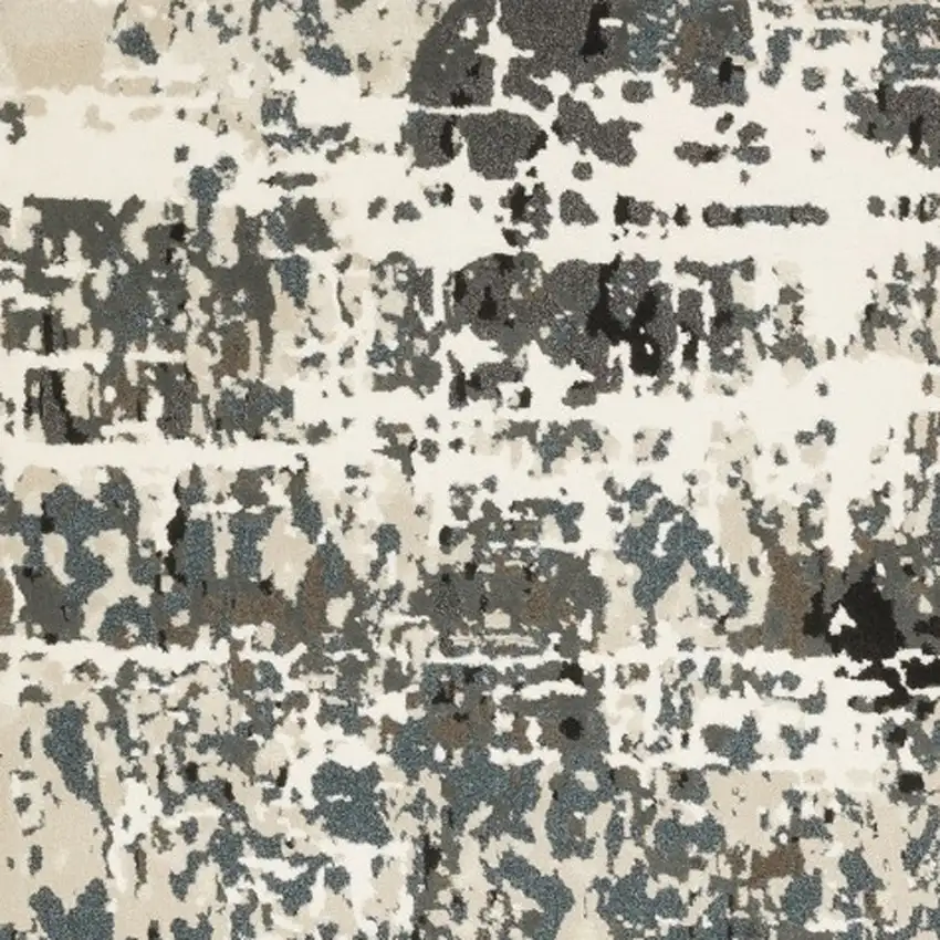Ivory And Gray Abstract Area Rug Photo 4