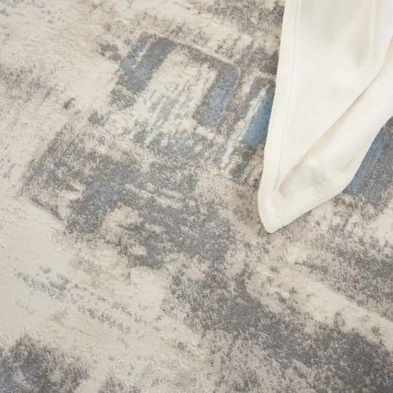 Ivory And Gray Abstract Distressed Area Rug Photo 8