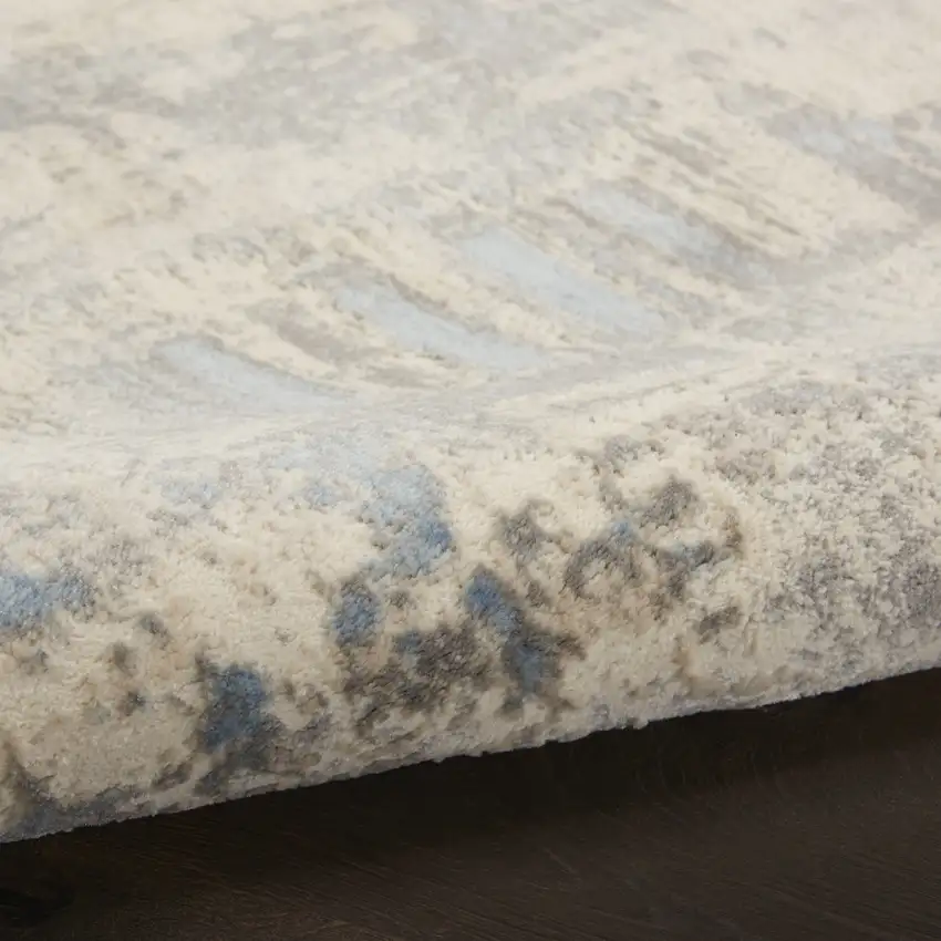 Ivory And Gray Abstract Distressed Area Rug Photo 9