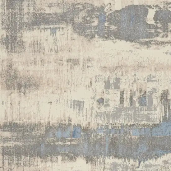 Ivory And Gray Abstract Distressed Area Rug Photo 2