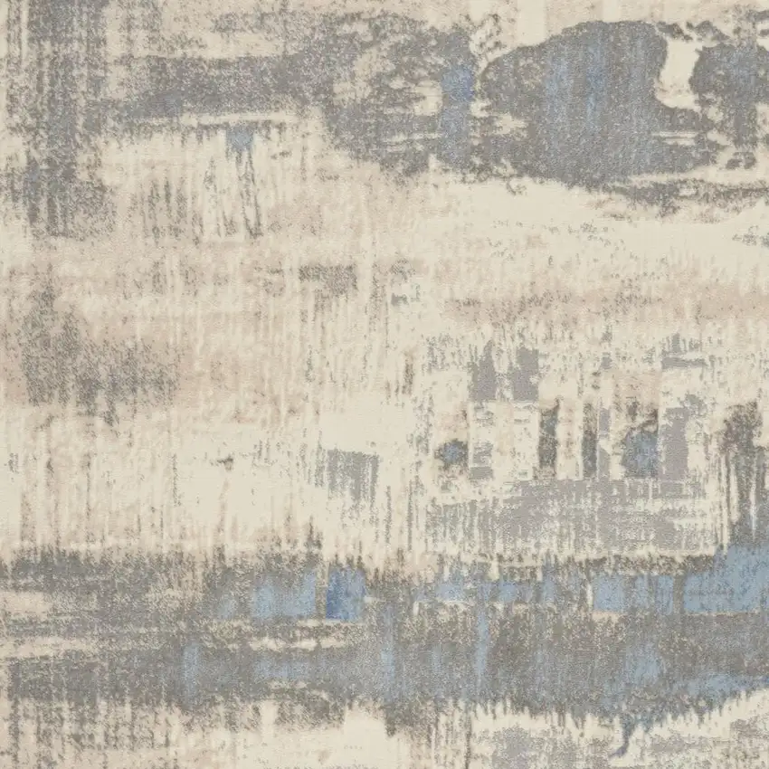 Ivory And Gray Abstract Distressed Area Rug Photo 2