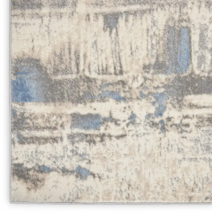 Ivory And Gray Abstract Distressed Area Rug Photo 9