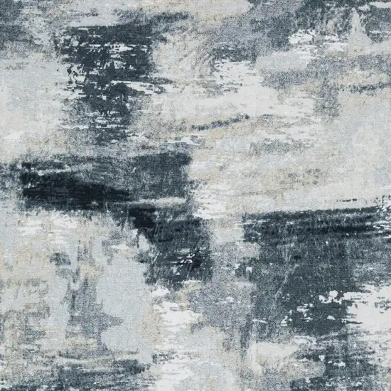Ivory And Gray Abstract Distressed Area Rug Photo 4