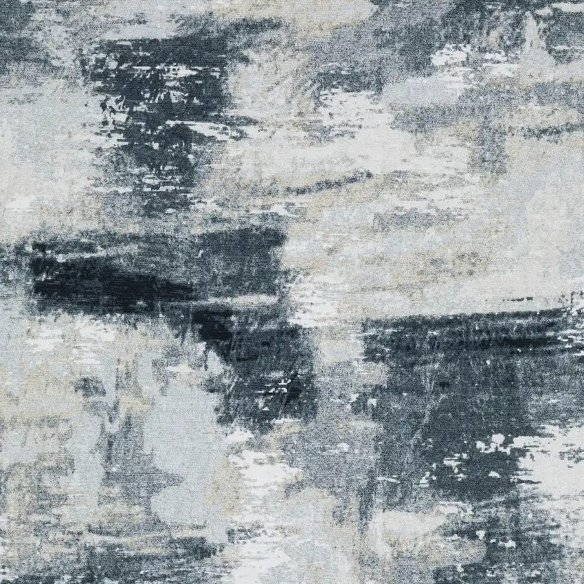 Ivory And Gray Abstract Distressed Area Rug Photo 4