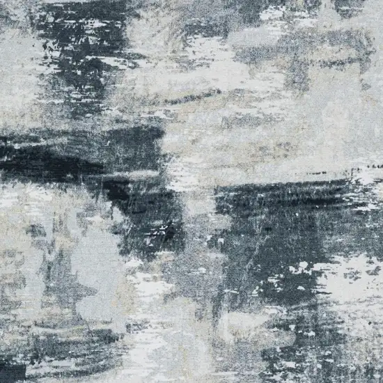 Ivory And Gray Abstract Distressed Area Rug Photo 3
