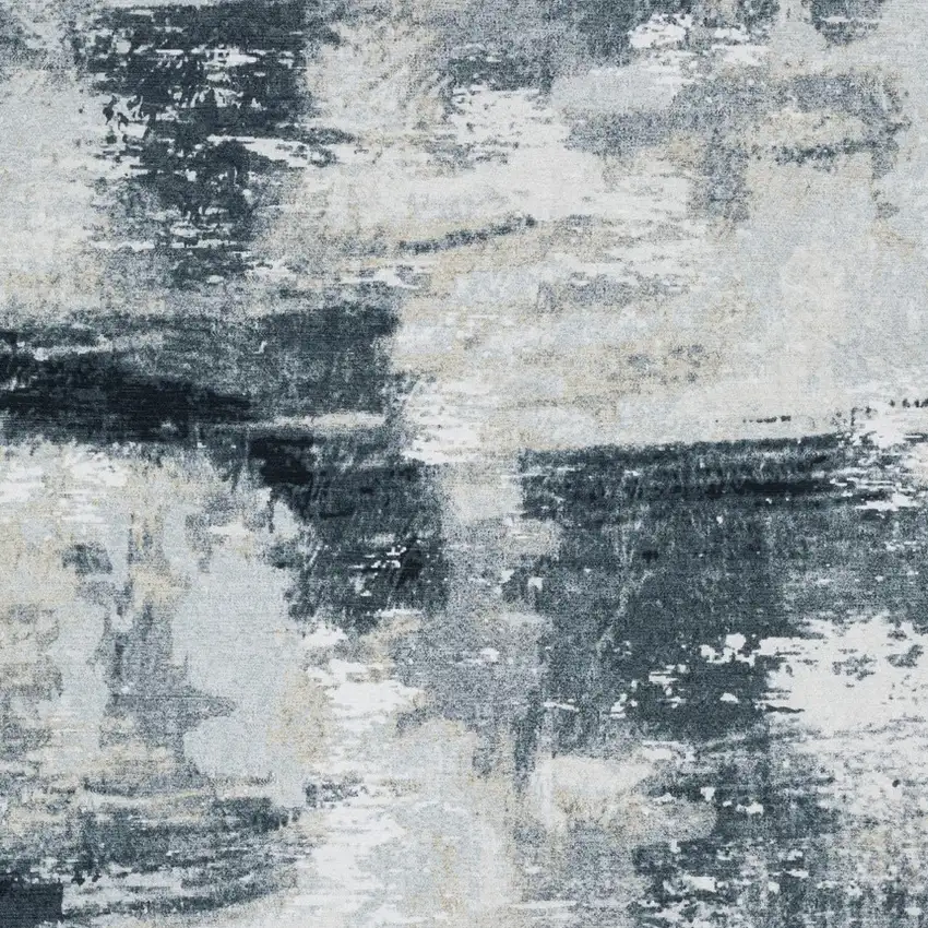 Ivory And Gray Abstract Distressed Area Rug Photo 3