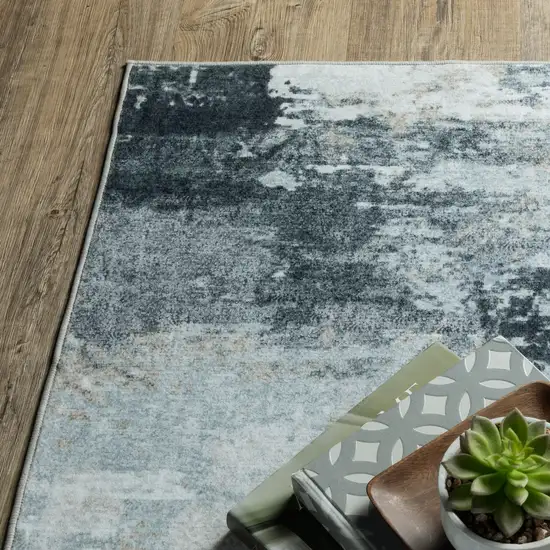 Ivory And Gray Abstract Distressed Area Rug Photo 5