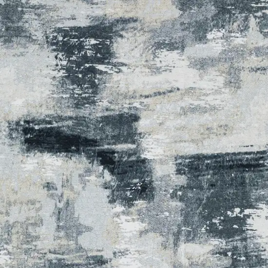 Ivory And Gray Abstract Distressed Area Rug Photo 4
