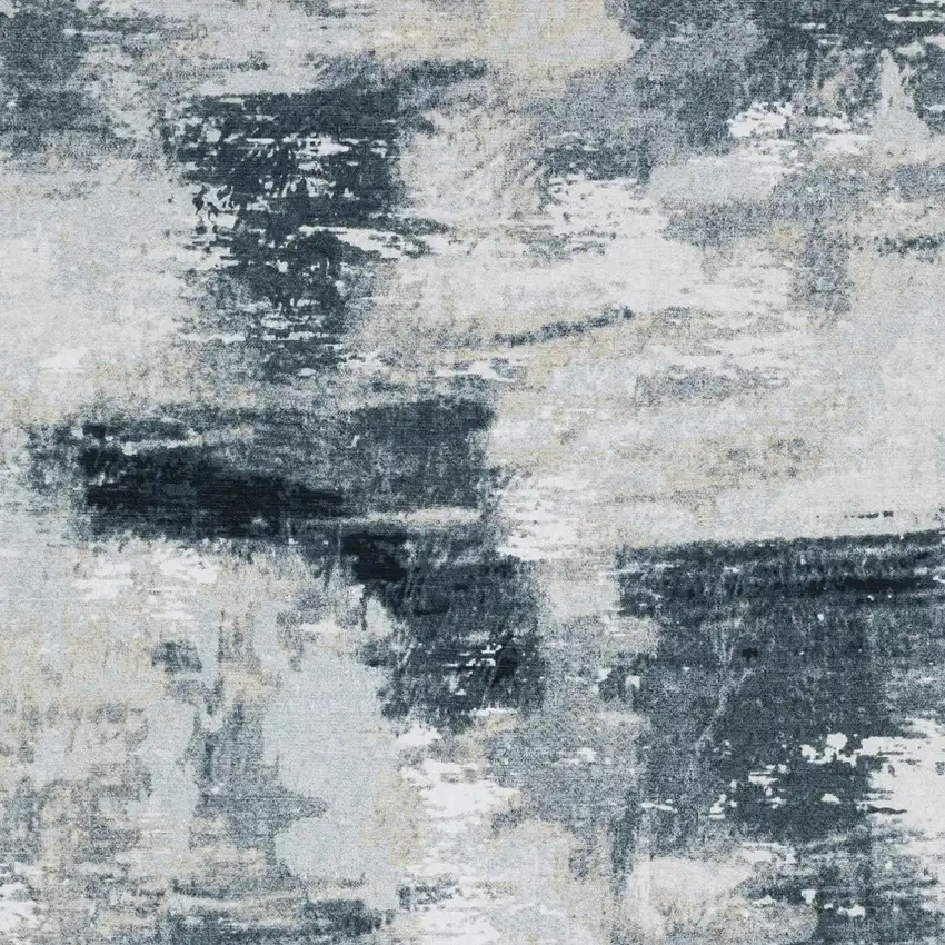 Ivory And Gray Abstract Distressed Area Rug Photo 4