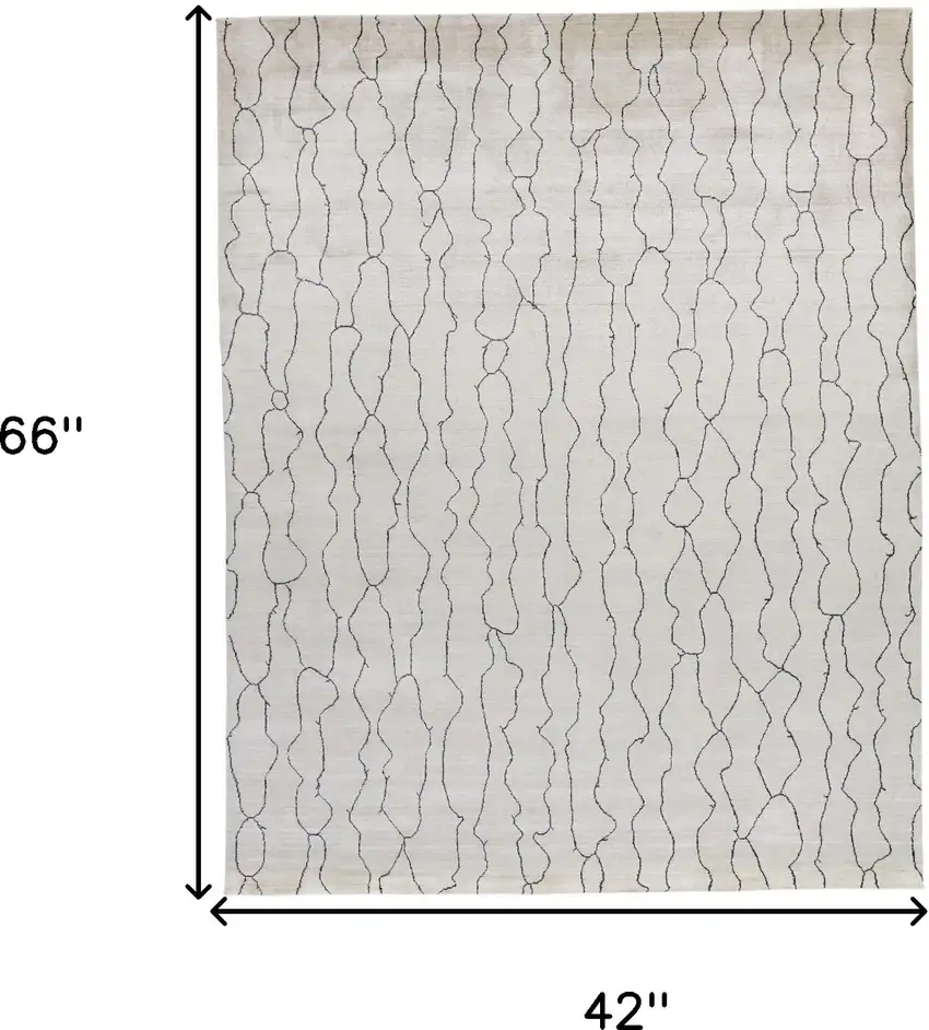 Ivory And Gray Abstract Hand Woven Area Rug Photo 10