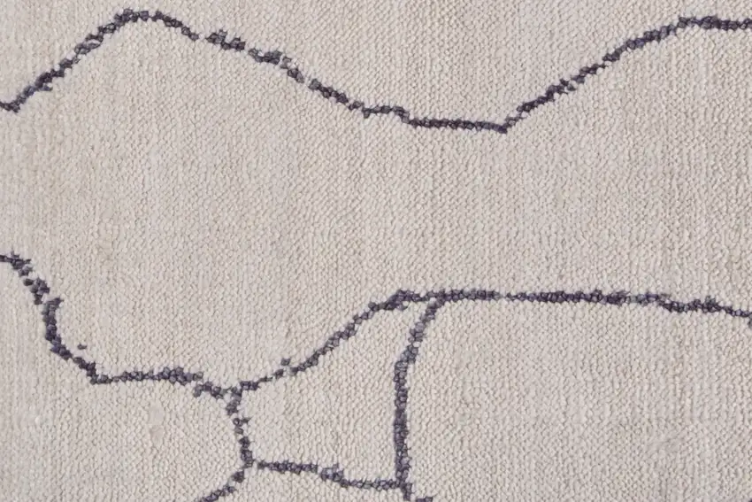 Ivory And Gray Abstract Hand Woven Area Rug Photo 7