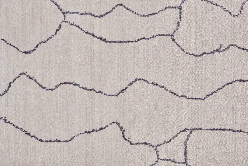 Ivory And Gray Abstract Hand Woven Area Rug Photo 8