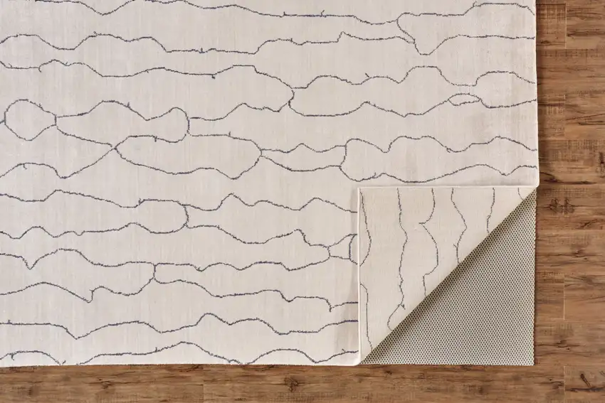 Ivory And Gray Abstract Hand Woven Area Rug Photo 6