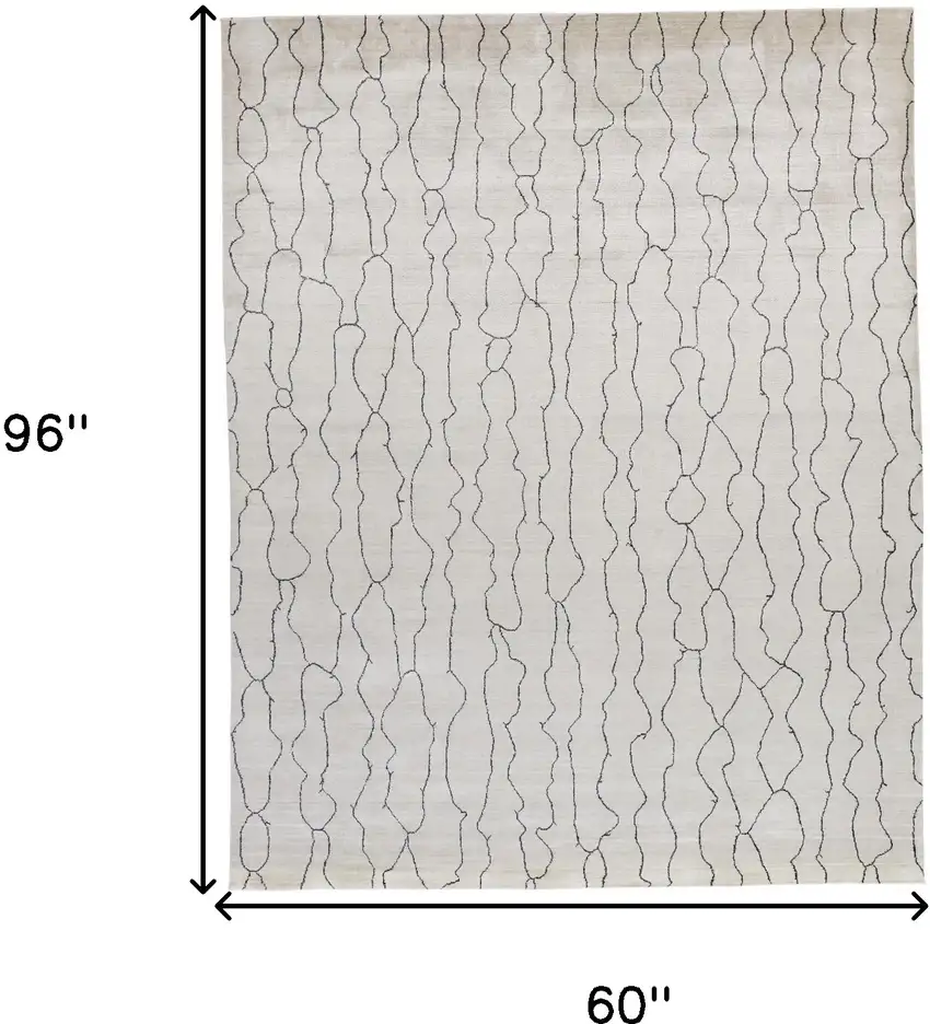 Ivory And Gray Abstract Hand Woven Area Rug Photo 10