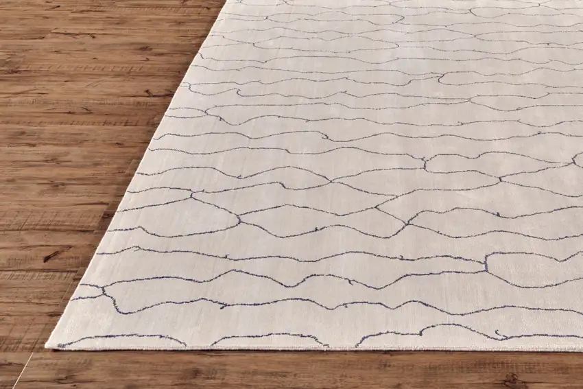 Ivory And Gray Abstract Hand Woven Area Rug Photo 9