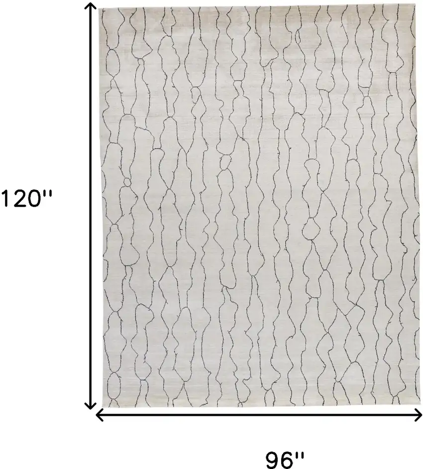 Ivory And Gray Abstract Hand Woven Area Rug Photo 10