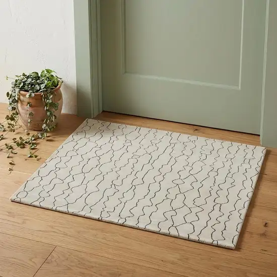 Gray and Ivory Abstract Hand Woven Area Rug Photo 1