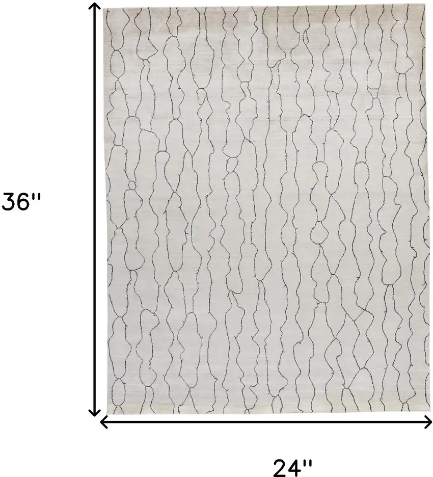 Ivory And Gray Abstract Hand Woven Area Rug Photo 10