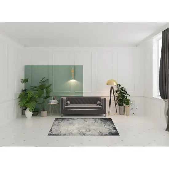 Ivory And Gray Abstract Non Skid Area Rug Photo 1