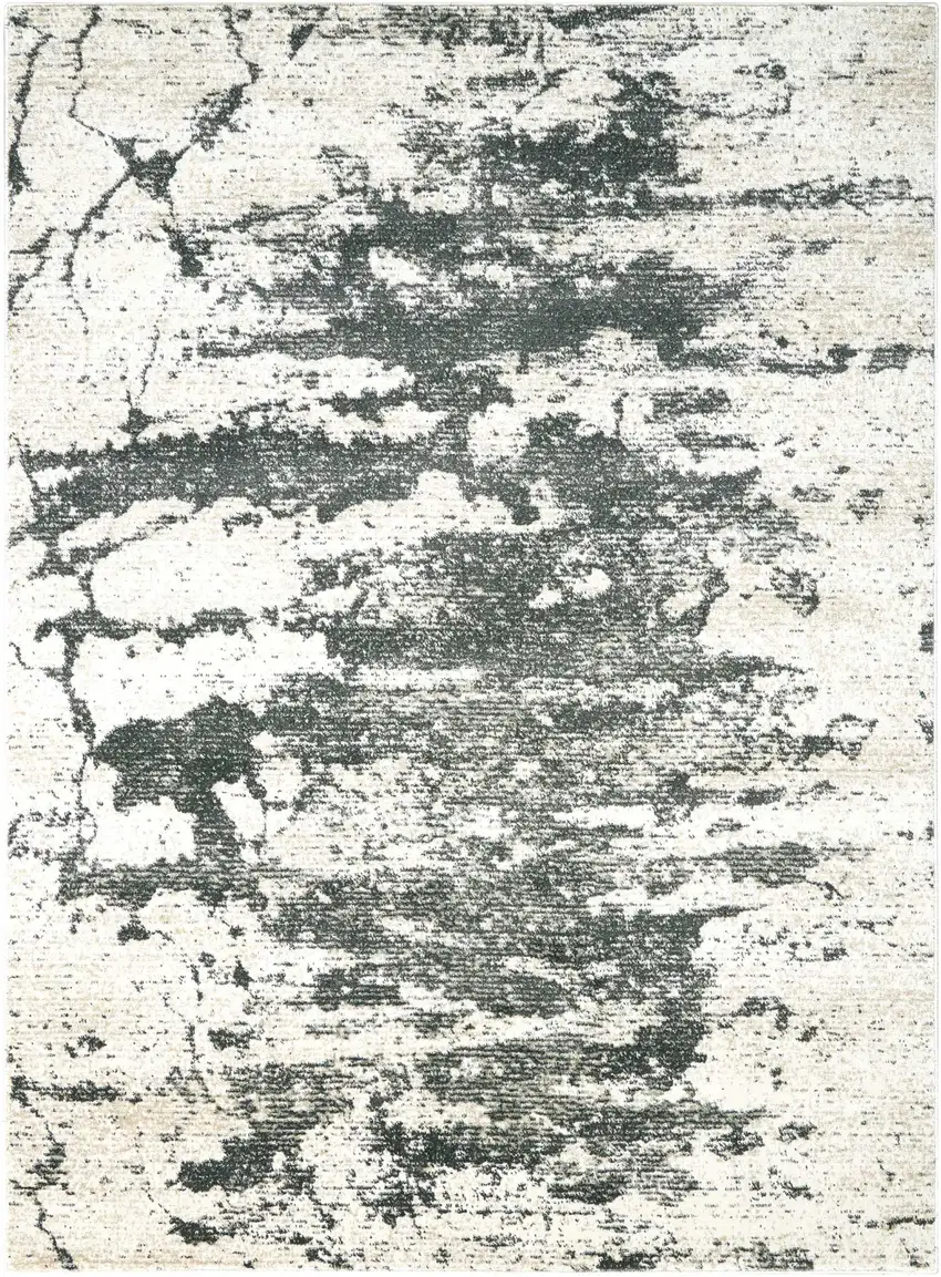 Ivory And Gray Abstract Non Skid Area Rug Photo 4