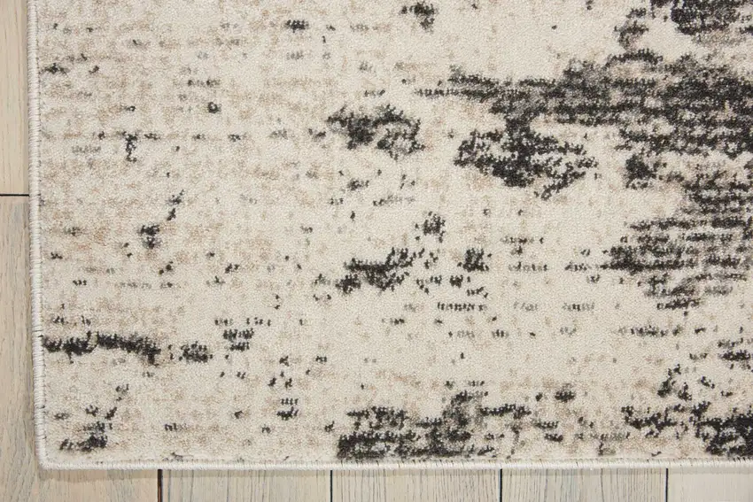 Ivory And Gray Abstract Non Skid Area Rug Photo 9
