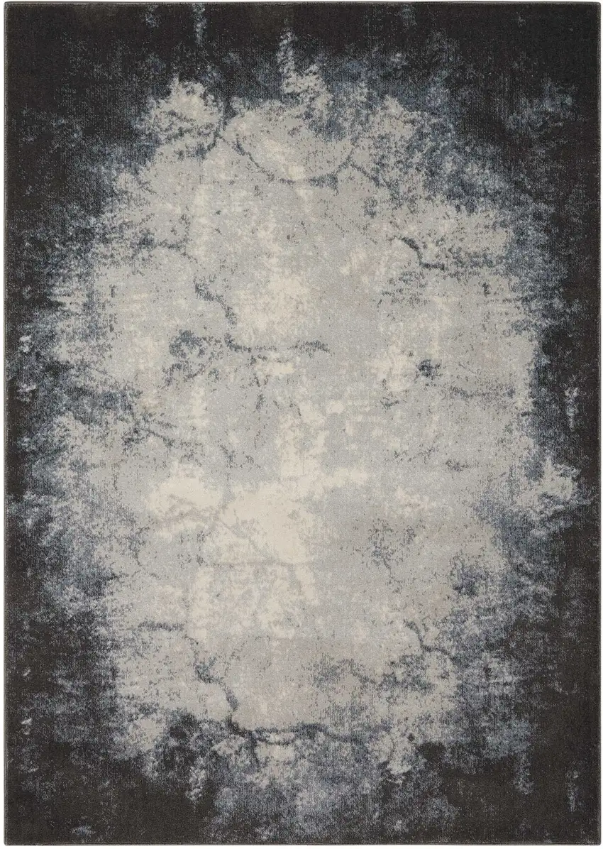 Ivory And Gray Abstract Non Skid Area Rug Photo 4