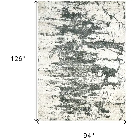 Ivory And Gray Abstract Non Skid Area Rug Photo 3
