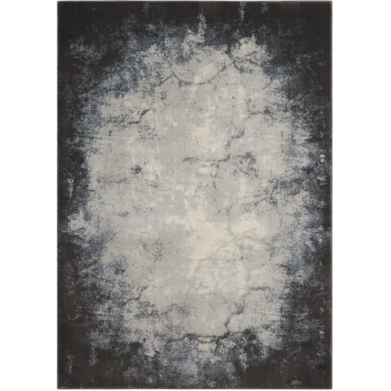 Ivory And Gray Abstract Non Skid Area Rug Photo 2