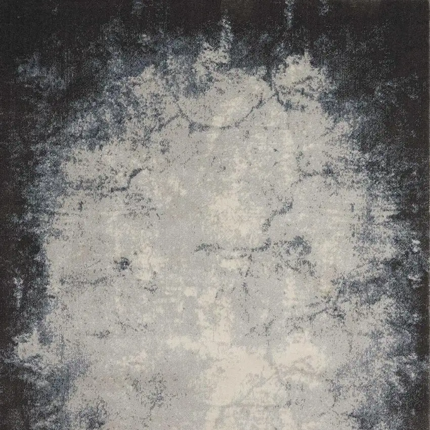 Ivory And Gray Abstract Non Skid Area Rug Photo 4