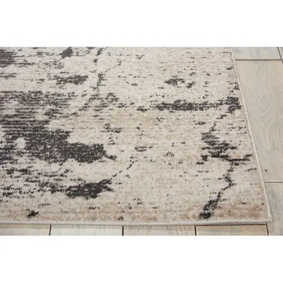 Ivory And Gray Abstract Non Skid Area Rug Photo 8