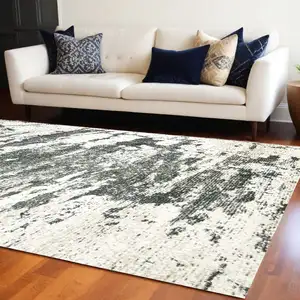 Photo of Ivory And Gray Abstract Non Skid Area Rug