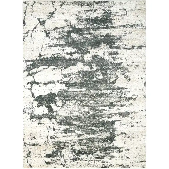 Ivory And Gray Abstract Non Skid Area Rug Photo 4