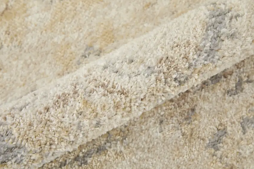 Ivory And Gray Abstract Power Loom Distressed Area Rug Photo 4