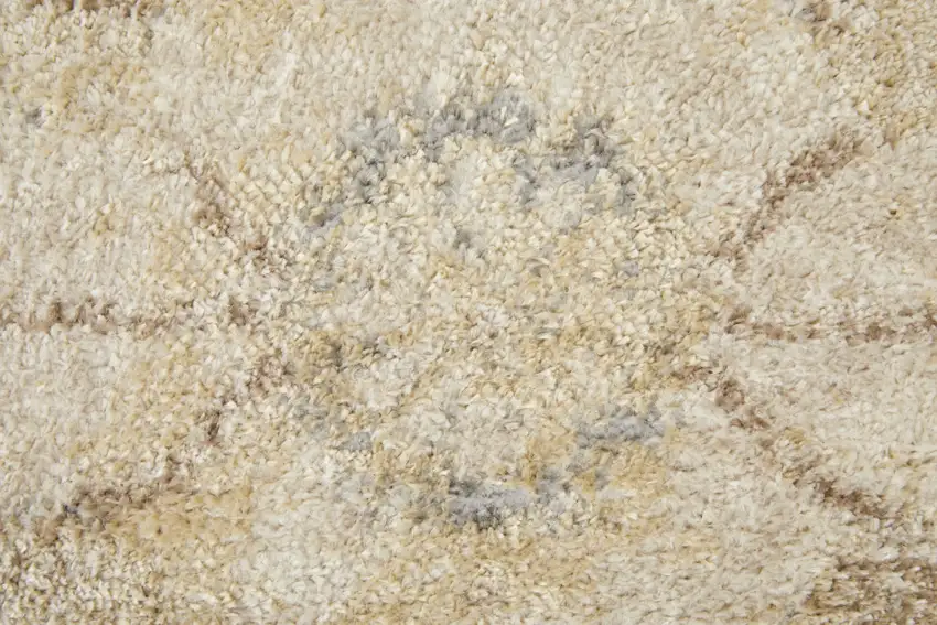 Ivory And Gray Abstract Power Loom Distressed Area Rug Photo 5