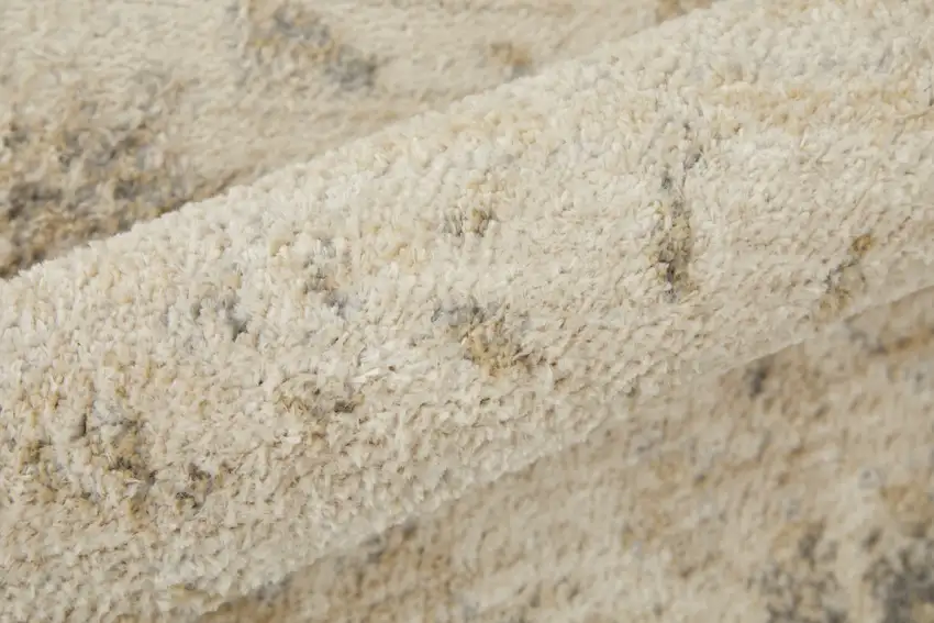 Ivory And Gray Abstract Power Loom Distressed Area Rug Photo 9