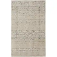 Photo of Ivory And Gray Abstract Power Loom Distressed Area Rug