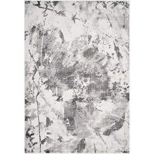 Photo of Ivory And Gray Abstract Runner Rug