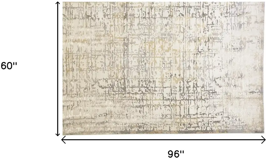 Ivory And Gray Abstract Stain Resistant Area Rug Photo 8