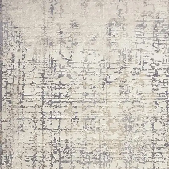Gray and Ivory Abstract Area Rug Photo 5