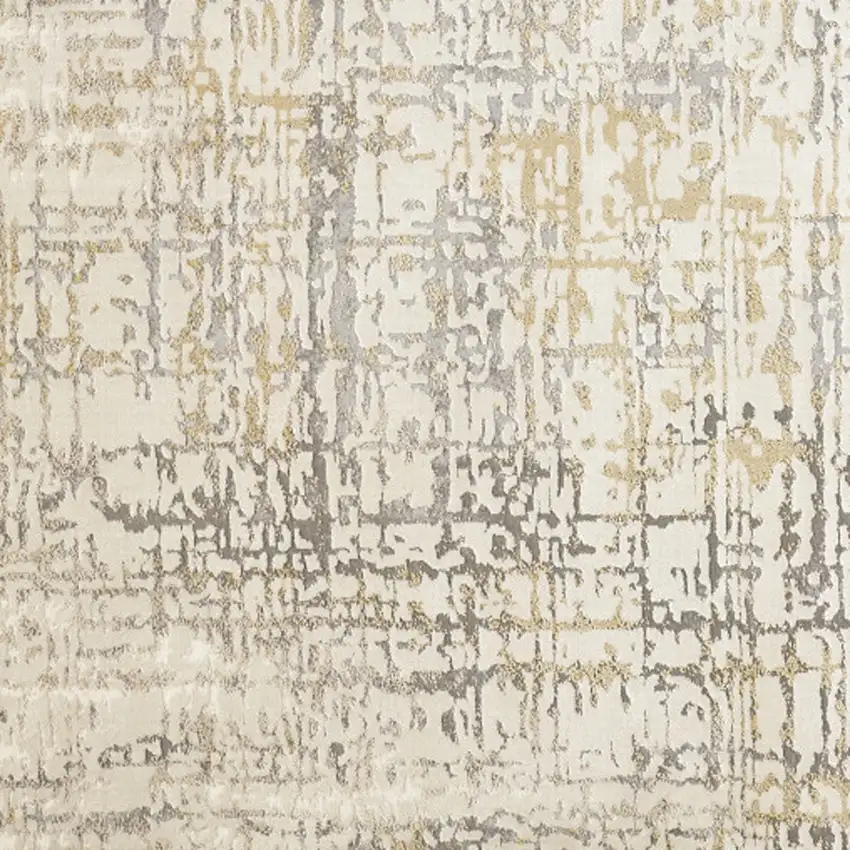 Gray and Ivory Abstract Area Rug Photo 5