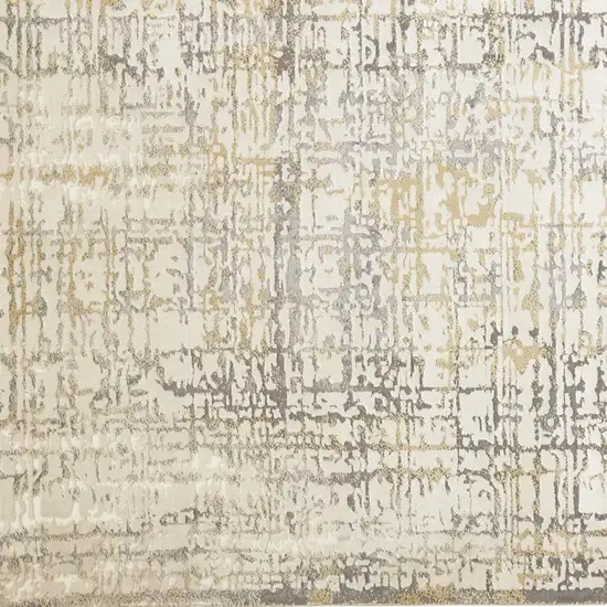 Gray and Ivory Abstract Area Rug Photo 6