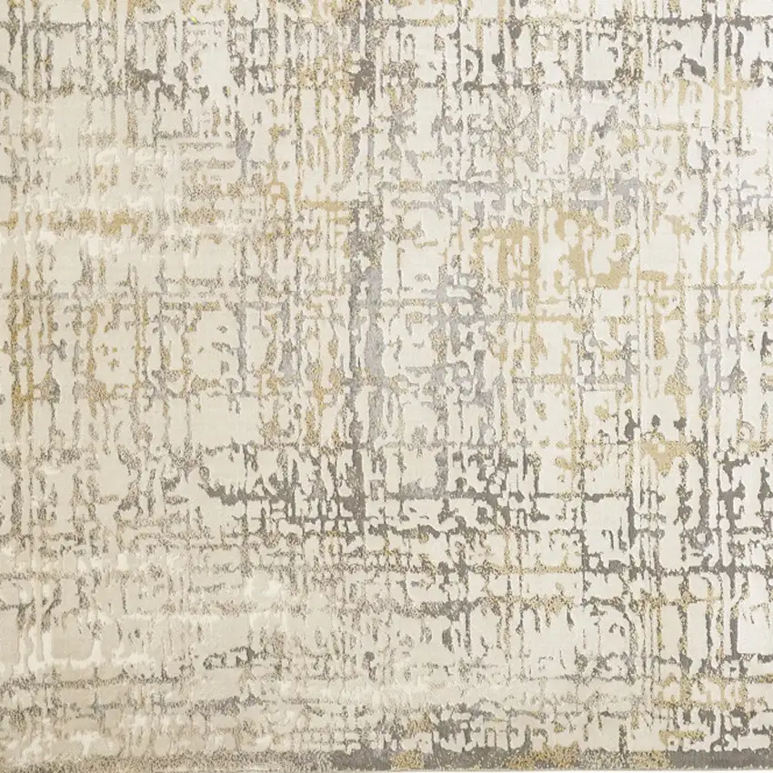 Gray and Ivory Abstract Area Rug Photo 6