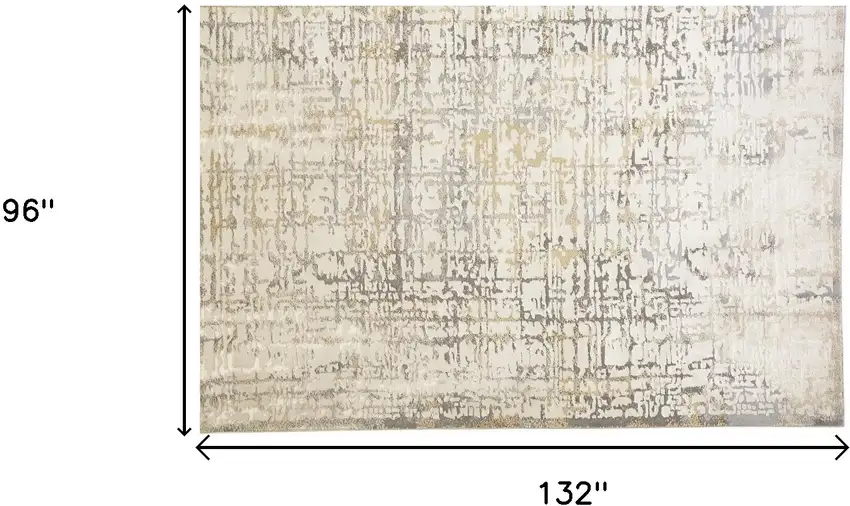 Ivory And Gray Abstract Stain Resistant Area Rug Photo 8