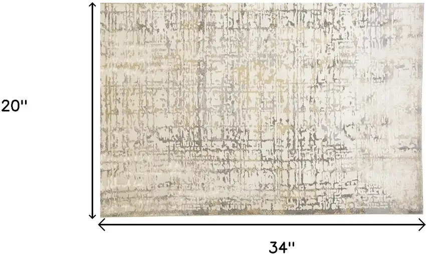 Ivory And Gray Abstract Stain Resistant Area Rug Photo 8