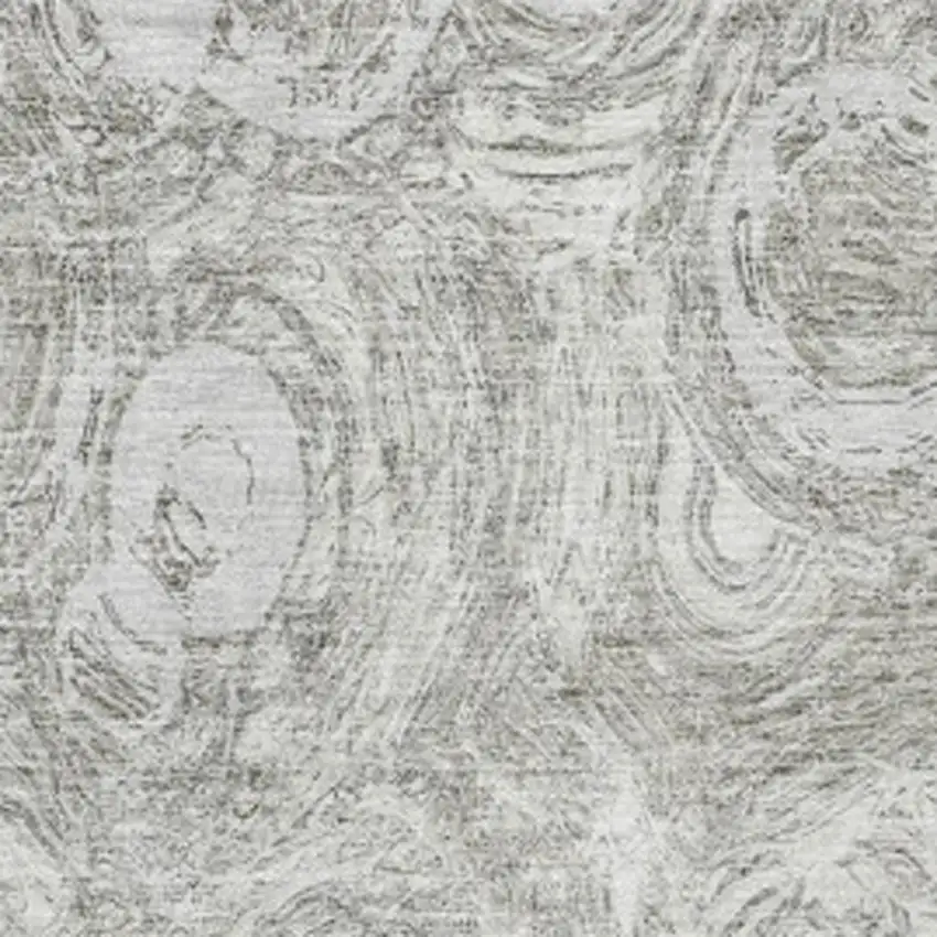 Ivory And Gray Abstract Washable Area Rug With UV Protection Photo 2