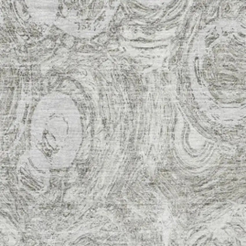 Ivory And Gray Abstract Washable Area Rug With UV Protection Photo 2