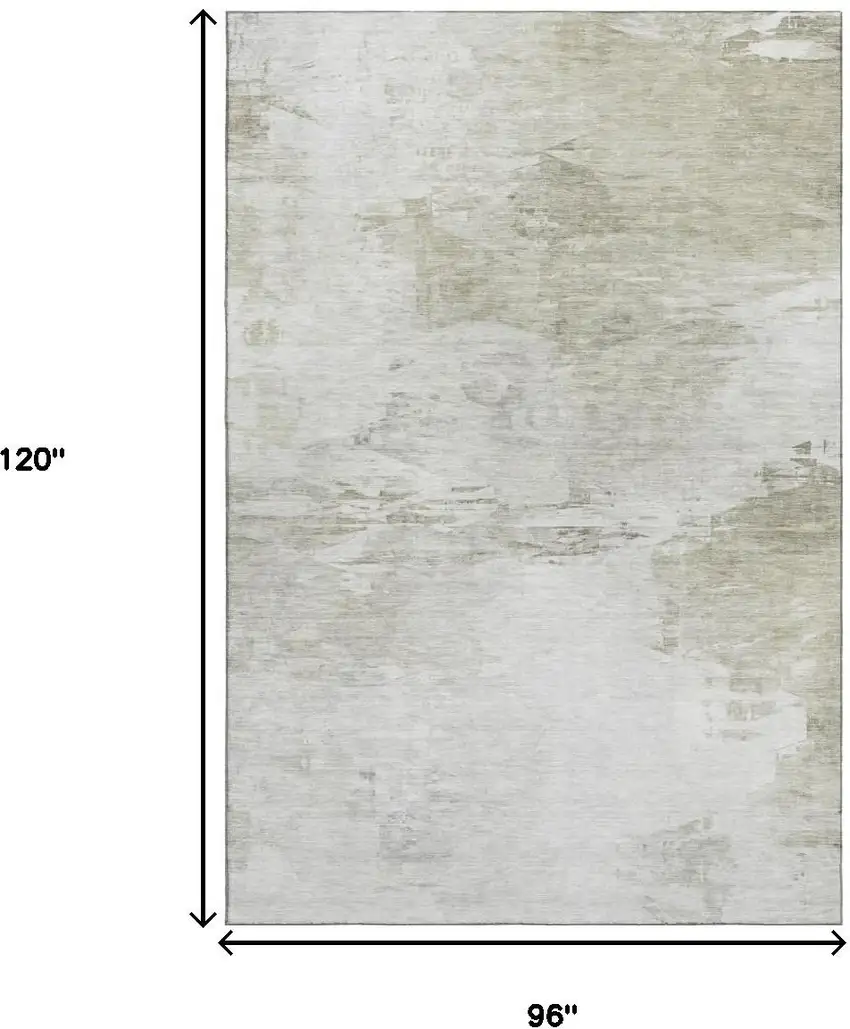 Ivory And Gray Abstract Washable Area Rug With UV Protection Photo 9