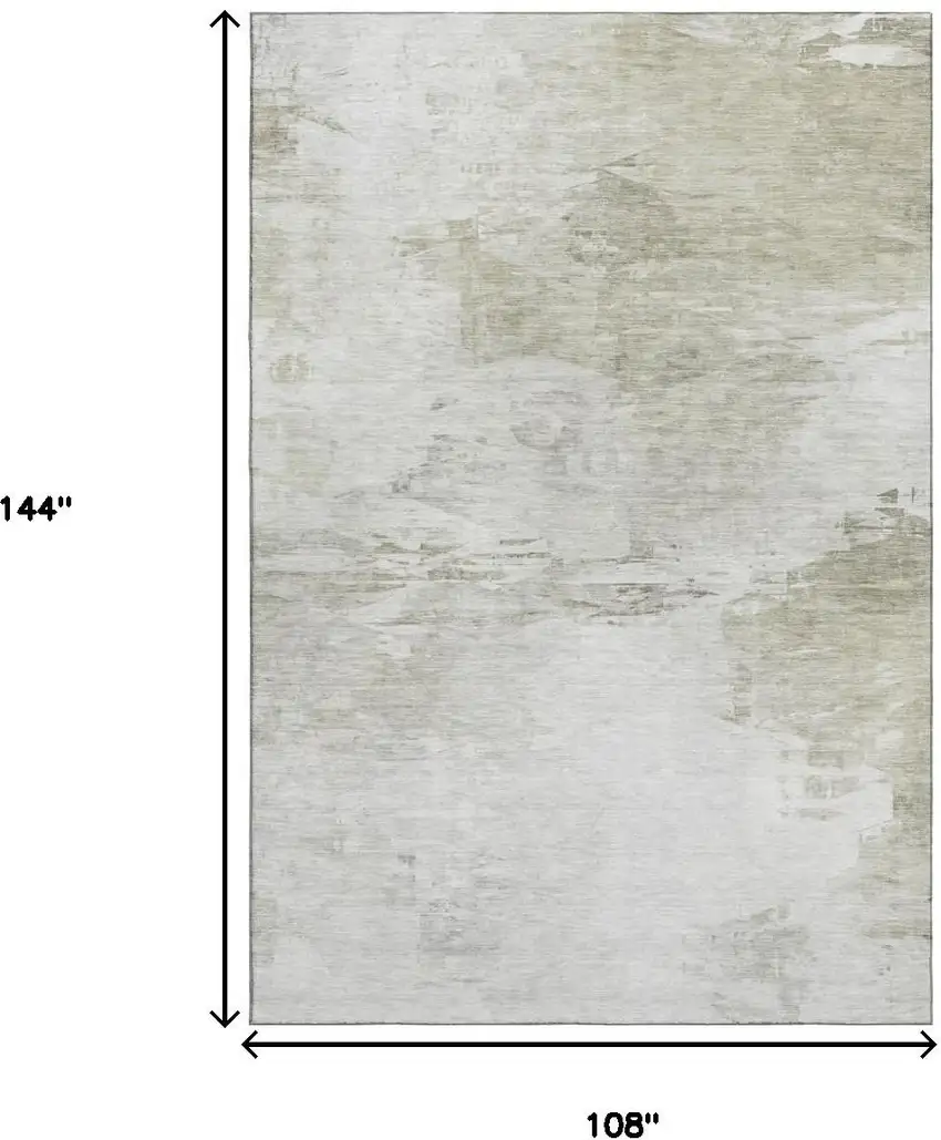 Ivory And Gray Abstract Washable Area Rug With UV Protection Photo 7