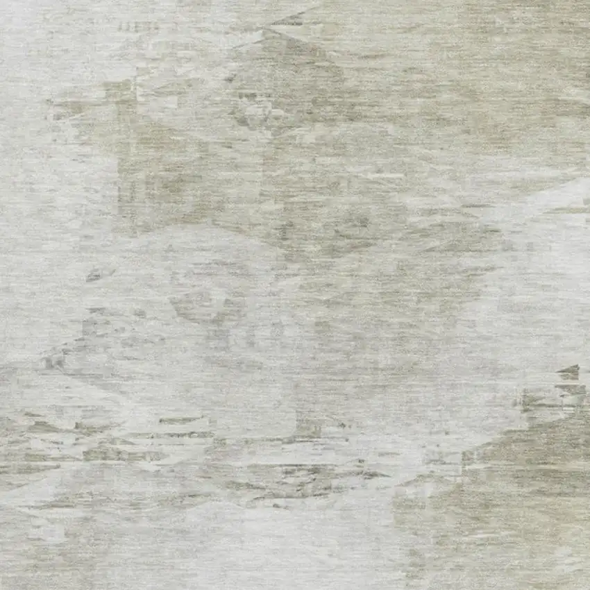 Ivory And Gray Abstract Washable Area Rug With UV Protection Photo 3