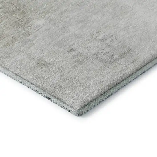 Ivory And Gray Abstract Washable Area Rug With UV Protection Photo 9